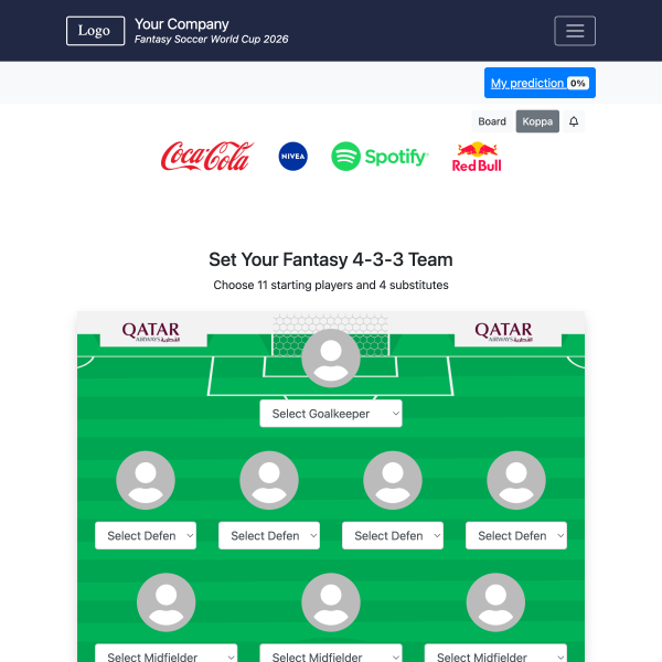 Fantasy Team - Football Tournament 2026